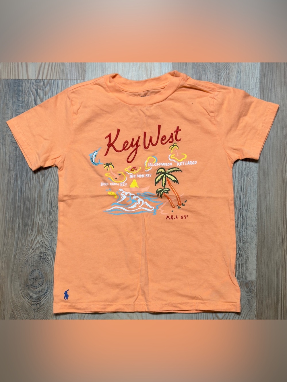Polo Ralph Lauren Boys Key West Graphic T-Shirt - Orange Size 6